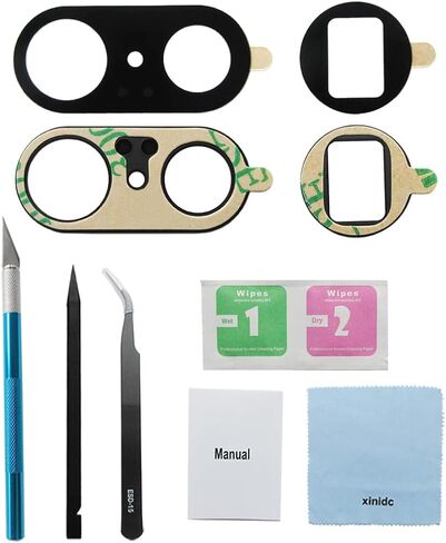 4PCS (2 Sets) OEM Original Back Rear Camera Glass Lens Replacement for Google Pixel 7 Pro with Adhesive Preinstalled Includes Repair Tools Kit Set and Installation Manual(for Pixel 7 pro) in Kuwait