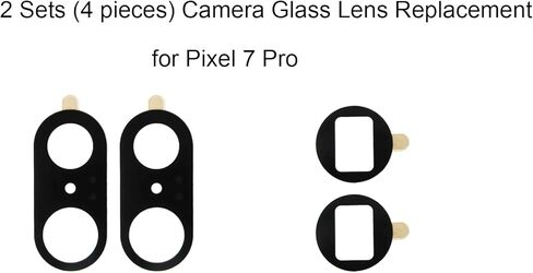 4PCS (2 Sets) OEM Original Back Rear Camera Glass Lens Replacement for Google Pixel 7 Pro with Adhesive Preinstalled Includes Repair Tools Kit Set and Installation Manual(for Pixel 7 pro) in Kuwait