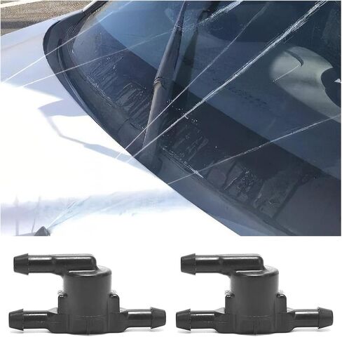 صمام فحص الزجاج الأمامي لغسالة الممسحة، قطعتان بديلتان لطقم رش السيارة، صمام فحص موصل فوهة ممسحة الزجاج الأمامي، يستبدل OEM #: 85321-28020، ملحقات السيارات لمعظم المركبات in Kuwait