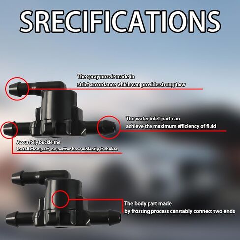 صمام فحص الزجاج الأمامي لغسالة الممسحة، قطعتان بديلتان لطقم رش السيارة، صمام فحص موصل فوهة ممسحة الزجاج الأمامي، يستبدل OEM #: 85321-28020، ملحقات السيارات لمعظم المركبات in Kuwait