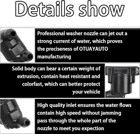 صمام فحص الزجاج الأمامي لغسالة الممسحة، قطعتان بديلتان لطقم رش السيارة، صمام فحص موصل فوهة ممسحة الزجاج الأمامي، يستبدل OEM #: 85321-28020، ملحقات السيارات لمعظم المركبات in Kuwait