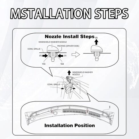 صمام فحص الزجاج الأمامي لغسالة الممسحة، قطعتان بديلتان لطقم رش السيارة، صمام فحص موصل فوهة ممسحة الزجاج الأمامي، يستبدل OEM #: 85321-28020، ملحقات السيارات لمعظم المركبات in Kuwait