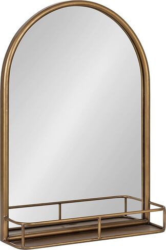 Kate and Laurel Estero Modern Farmhouse Arched Mirror with Shelf, 20 x 28, Black, Chic Rustic-Inspired Mirror for Wall in Saudi Arabia