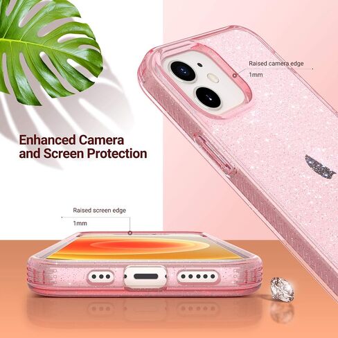 ULAK Compatible with iPhone 12 Case Clear Glitter, Transparent in Kuwait