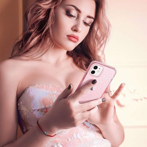 ULAK Compatible with iPhone 12 Case Clear Glitter, Transparent in Kuwait