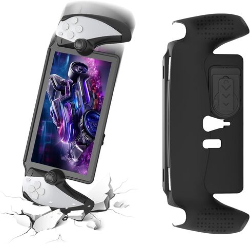 Protective Cover Compatible with Playstation Portal, Non-Slip Soft TPU Hard Case with Kickstand and 2 Thumb Grip Caps Compatible with PS Portal Remote Player Controller Accessories-Black in Saudi Arabia