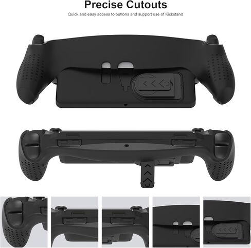 Protective Cover Compatible with Playstation Portal, Non-Slip Soft TPU Hard Case with Kickstand and 2 Thumb Grip Caps Compatible with PS Portal Remote Player Controller Accessories-Black in Saudi Arabia