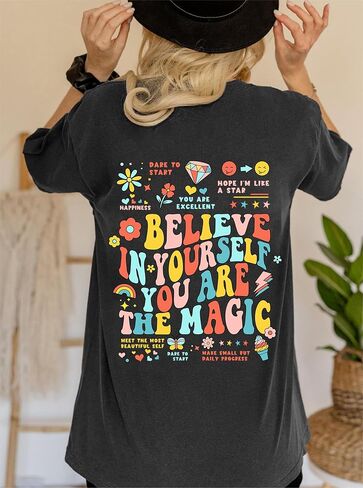Remidoo Women's Pattern Print Oversized Short Sleeve T Shirt Crewneck Casual Top in Saudi Arabia