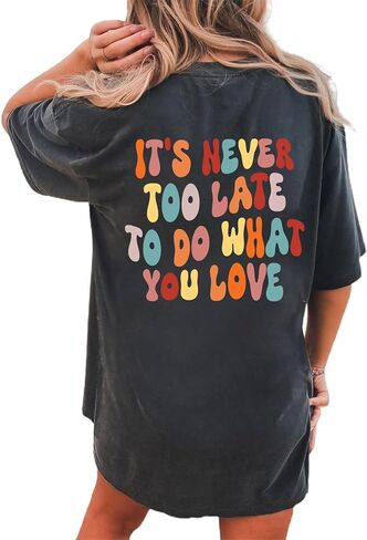 Remidoo Women's Pattern Print Oversized Short Sleeve T Shirt Crewneck Casual Top in Saudi Arabia