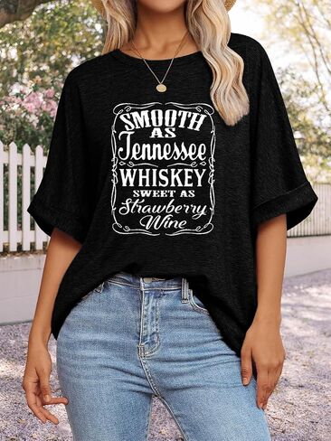 Womens Oversized Graphic Tee Shirt Raglan Sleeve Boho Wildflower Tshirt Summer Baggy Country Music Casual Blouses in Saudi Arabia