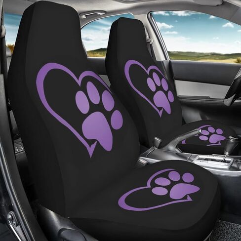 PZZ BEACH Boho Style Car Front Seat Covers 2 Pcs Set, Moon Night Tribal Wolf Howling Pattern Durable & Breathable Bucket Seats Protector Cover Fit SUV/Trucks/Van in Saudi Arabia