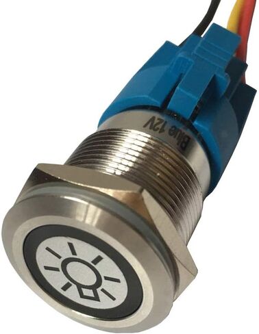 ESUPPORT 12V Car Vehicle Red LED Light Emergency Hazard Warning Push Button Metal Toggle Switch Socket Plug 19mm in Saudi Arabia