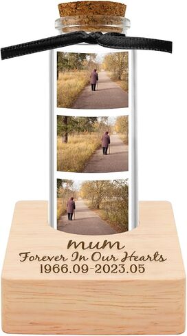 Personalized Loss of Loved One Photo Frame Memorial，Custom lock of Hair Keepsake Jar,Remembrance Gift，Bereavement Gift,Sympathy Gift for Lost Mom, Dad， Friends, Sisters, Grandparents (Style C) in Saudi Arabia