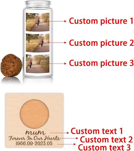 Personalized Loss of Loved One Photo Frame Memorial，Custom lock of Hair Keepsake Jar,Remembrance Gift，Bereavement Gift,Sympathy Gift for Lost Mom, Dad， Friends, Sisters, Grandparents (Style C) in Saudi Arabia