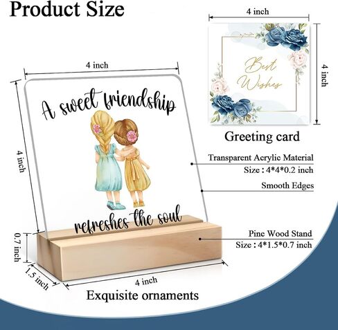 A Sweet Friendship Refreshes The Soul Acrylic Desk Decorative Sign, Friendships Gifts for Women Men Friends, Gifts for Long Distance Friends, Birthday Christmas Graduation Gifts for Bestie Bff in Saudi Arabia