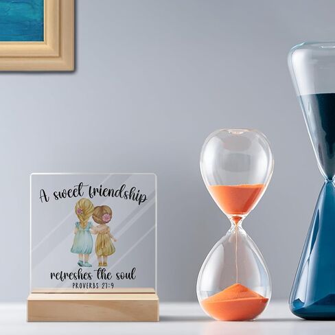 A Sweet Friendship Refreshes The Soul Acrylic Desk Decorative Sign, Friendships Gifts for Women Men Friends, Gifts for Long Distance Friends, Birthday Christmas Graduation Gifts for Bestie Bff in Saudi Arabia