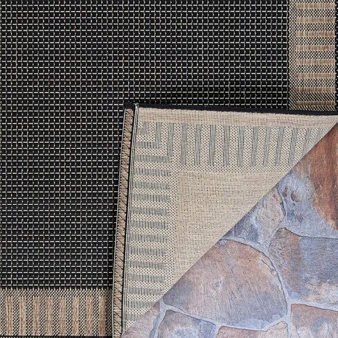 سجادة كوريستان ريسيفي من الخيزران، 5 أقدام و3 بوصات × 7 أقدام و6 بوصات، غرزة/أسود/كاكاو in Kuwait