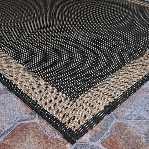 سجادة كوريستان ريسيفي من الخيزران، 5 أقدام و3 بوصات × 7 أقدام و6 بوصات، غرزة/أسود/كاكاو in Kuwait