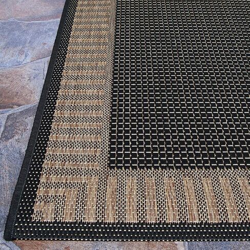 سجادة كوريستان ريسيفي من الخيزران، 5 أقدام و3 بوصات × 7 أقدام و6 بوصات، غرزة/أسود/كاكاو in Kuwait