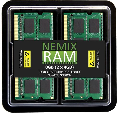NEMIX RAM 32GB (4X8GB) DDR3 1600MHz PC3-12800 2Rx8 1.35V 204-PIN Non-ECC SODIMM Laptop Memory KIT Compatible with Apple MacBook Pro, iMac, Mac mini in Saudi Arabia