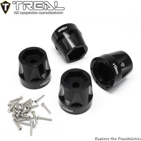 محور سداسي للعجلة من TREAL SCX6 ممتد + 5 مم/+ 10 مم مجموعة تمديد محول العجلة 4 قطعة لـ 1/6 SCX6 Jeep Trail Honcho (+5 مم) in Saudi Arabia