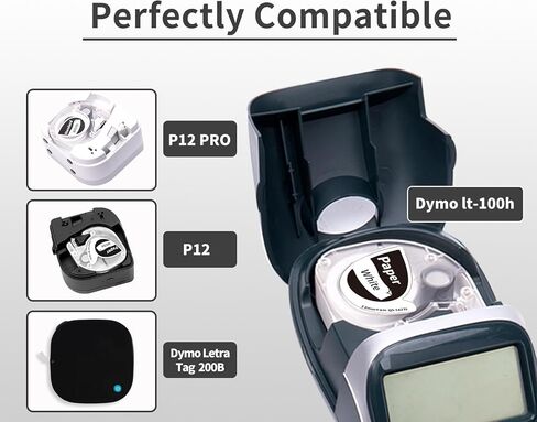 P12 Label Tape Replacement for DYMO Label Maker LetraTag Refills Color Plastic Label Tape 12mm x 4m (1/2" x 13') for Dymo LetraTag 200B LT100H Plus LT-100T Phomemo P12 & P12 Pro Label Maker, 3-Pack in Saudi Arabia