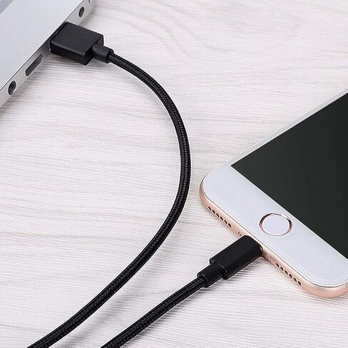 IFLASH Nylon Braided Charge/Data Cable, 1FT Short Charging and Sync Cable for Apple iPhone Xs MAX/XS/XR/X / 8 Plus / 7 Plus 6S 6 Plus 5S SE 2019 2018 in Saudi Arabia