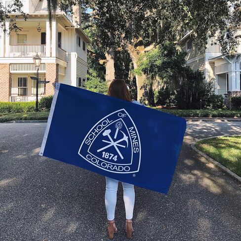 Desert Cactus Colorado School of Mines Flag Orediggers Banners 100% Polyester Indoor Outdoor 3x5 (Style 2) in Saudi Arabia