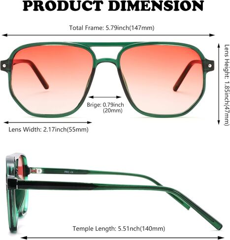 NULOOQ Retro Aviator Sunglasses for Women – Men Square 70s Vintage Trendy Sun Glasses UV400 Protection in Saudi Arabia