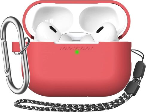 AHASTYLE AirPods Pro 2 Case Silicone Protective Cover [Front LED Visible] Compatible with AirPods Pro 2nd Generation (Black) in Kuwait