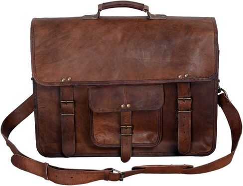 KPL 18 INCH Leather Briefcase Laptop Messenger Bag Satchel Office computer bag for men (16 INCH) in Saudi Arabia
