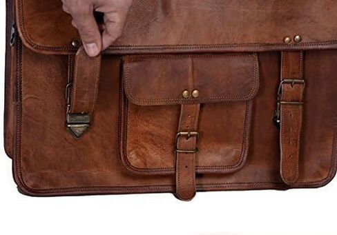 KPL 18 INCH Leather Briefcase Laptop Messenger Bag Satchel Office computer bag for men (16 INCH) in Saudi Arabia