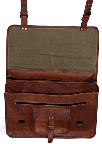 KPL 18 INCH Leather Briefcase Laptop Messenger Bag Satchel Office computer bag for men (16 INCH) in Saudi Arabia