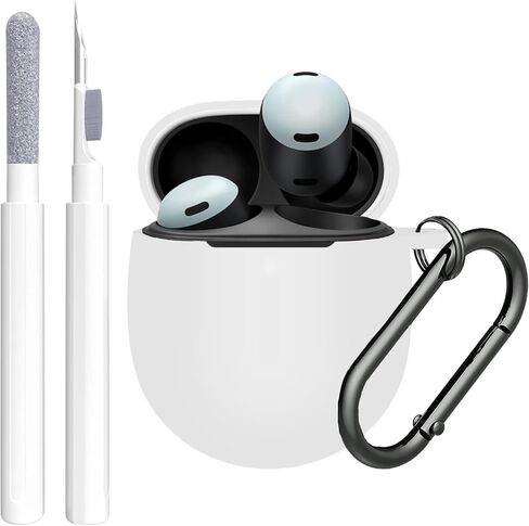 GARTOO for Google Pixel Buds Pro Case Cover 2022 with Cleaner Kit, Soft Silicone Shockproof Protective Case Skin with Carabiner for Google Pixel Pro Case, Front LED Visible, Green in Kuwait