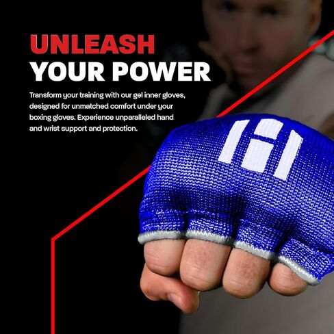 Hawk Padded Inner Gloves Training Gel Elastic Hand Wraps for Boxing Gloves Quick Wraps Men & Women Kickboxing Muay Thai MMA Bandages Fist Knuckle Wrist Wrap Protector Handwraps (Pair) in Kuwait