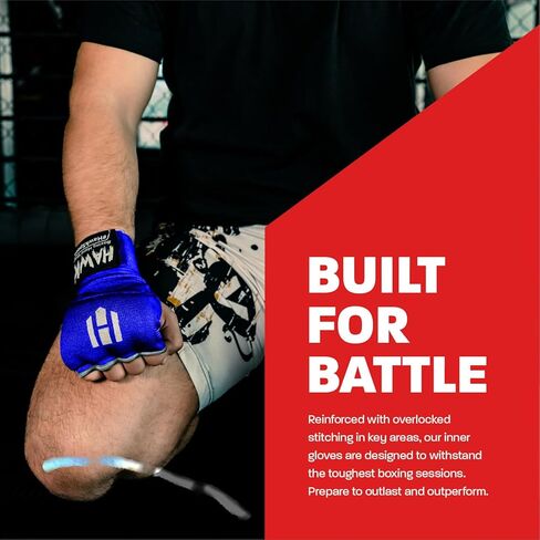 Hawk Padded Inner Gloves Training Gel Elastic Hand Wraps for Boxing Gloves Quick Wraps Men & Women Kickboxing Muay Thai MMA Bandages Fist Knuckle Wrist Wrap Protector Handwraps (Pair) in Kuwait