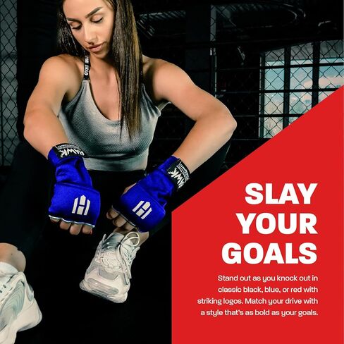 Hawk Padded Inner Gloves Training Gel Elastic Hand Wraps for Boxing Gloves Quick Wraps Men & Women Kickboxing Muay Thai MMA Bandages Fist Knuckle Wrist Wrap Protector Handwraps (Pair) in Kuwait