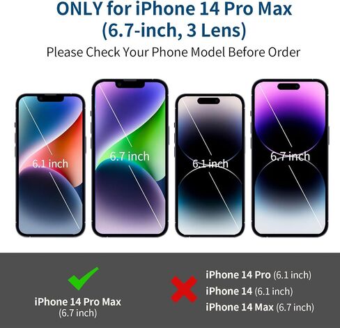 حافظة لهاتف iPhone 14 Pro Max مزودة بغطاء قلاب شفاف ومسند 4 بطاقات وجيب خلفي وحامل بطاقة الائتمان وفتحة لبطاقة الهوية وممتص الصدمات من مادة TPU الصلبة ودرع واقٍ صلب لهاتف iPhone 14 Pro Max (3 عدسات/6.7 بوصة) in Saudi Arabia