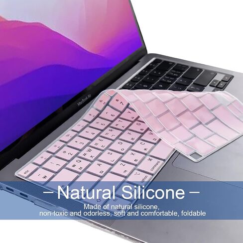 Korean Keyboard Cover for MacBook Air 13 A2337 2020,Light Pink in Saudi Arabia