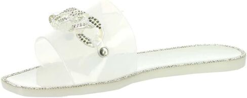 bebe Womens Lacina Embellished Slip-On Slide Sandals in Saudi Arabia