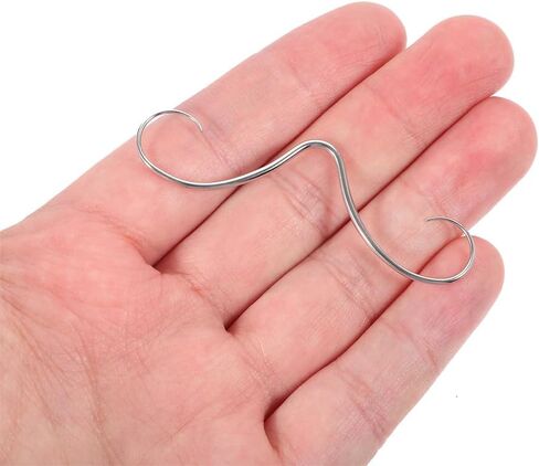 valiclud الحاجز ثقب الشارب الأنف الدائري، 2pcs شارب الحاجز الدائري ثقب المجوهرات، الفولاذ المقاوم للصدأ حلقة الأنف شماعات الغضروف القرط الأطواق للنساء الرجال 1.6x62mm in Kuwait