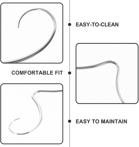 valiclud الحاجز ثقب الشارب الأنف الدائري، 2pcs شارب الحاجز الدائري ثقب المجوهرات، الفولاذ المقاوم للصدأ حلقة الأنف شماعات الغضروف القرط الأطواق للنساء الرجال 1.6x62mm in Kuwait