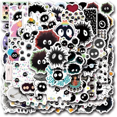 67 قطعة من ملصقات Soot Sprite، ملصقات كرتونية جمالية مقاومة للماء، ملصقات فينيل لزجاجة المياه، والكمبيوتر المحمول، والهاتف، وملصقات لوح التزلج للمراهقات والفتيات والأطفال... in Kuwait