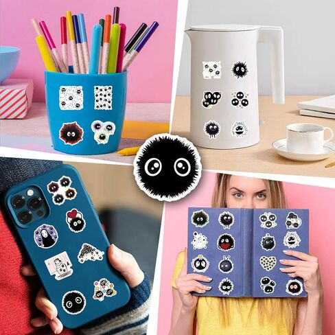 67 قطعة من ملصقات Soot Sprite، ملصقات كرتونية جمالية مقاومة للماء، ملصقات فينيل لزجاجة المياه، والكمبيوتر المحمول، والهاتف، وملصقات لوح التزلج للمراهقات والفتيات والأطفال... in Kuwait