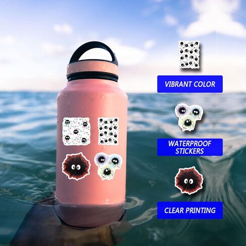 67 قطعة من ملصقات Soot Sprite، ملصقات كرتونية جمالية مقاومة للماء، ملصقات فينيل لزجاجة المياه، والكمبيوتر المحمول، والهاتف، وملصقات لوح التزلج للمراهقات والفتيات والأطفال... in Kuwait