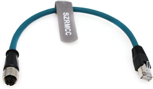 SZRMCC M12 X-Code 8Pin موصل أنثى إلى كابل إيثرنت RJ45 Cat6A كابل شبكة جيجابت مقاوم للماء عالي المرونة لمستشعر أتمتة الكاميرا الصناعية (2 متر) in Kuwait