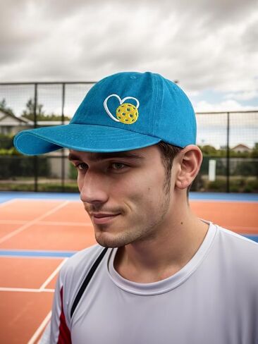 Pickleball Hat with Gift Box, Pickleball Gifts for Women Men, Adjustable Embroidered Heart Pickleball Baseball Cap in Saudi Arabia