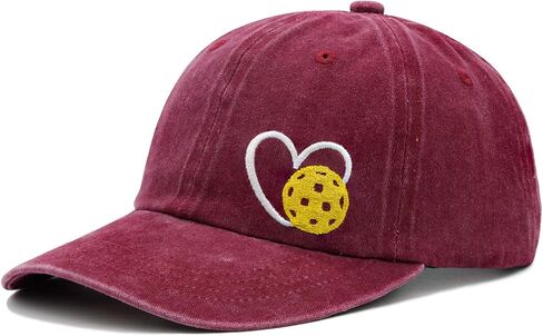 Pickleball Hat with Gift Box, Pickleball Gifts for Women Men, Adjustable Embroidered Heart Pickleball Baseball Cap in Saudi Arabia