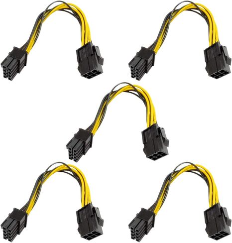 بطاقة الرسومات 8 دبوس إلى مزدوج 8 دبوس 8 + 2 دبوس كابل محول PCIE، 5 حزم 8 دبوس إلى 8 دبوس PCI-e Express Power GPU العناية بالفيديو، 9 بوصة / 23 سم (8 دبوس إلى 8 دبوس مزدوج)... in Kuwait