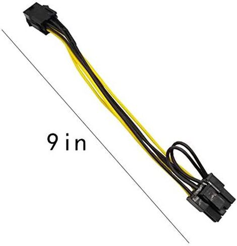 بطاقة الرسومات 8 دبوس إلى مزدوج 8 دبوس 8 + 2 دبوس كابل محول PCIE، 5 حزم 8 دبوس إلى 8 دبوس PCI-e Express Power GPU العناية بالفيديو، 9 بوصة / 23 سم (8 دبوس إلى 8 دبوس مزدوج)... in Kuwait